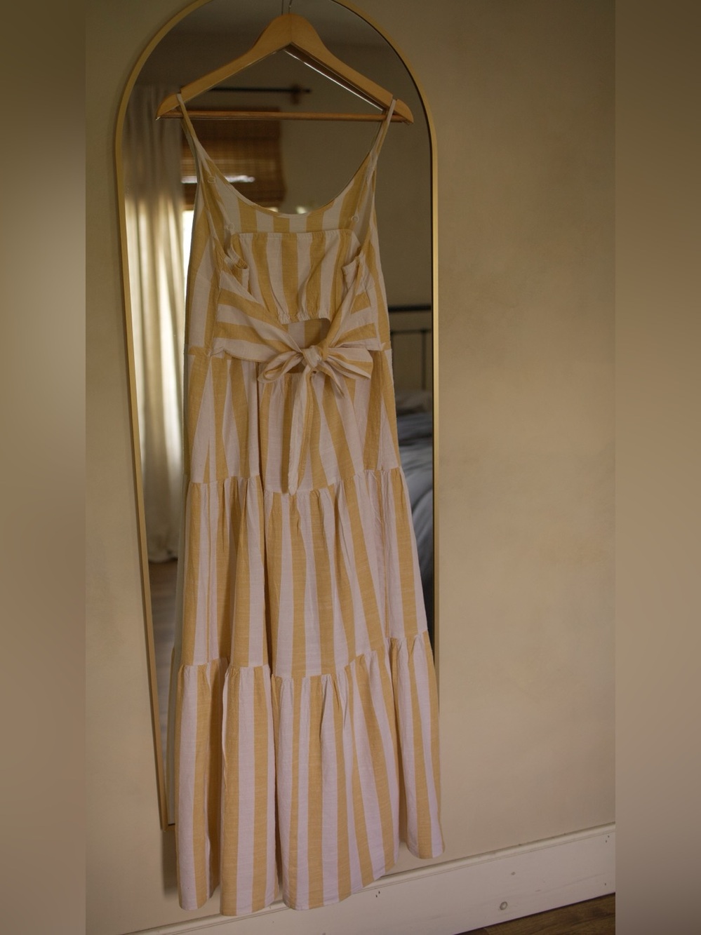 Yellow Stripe Linen Blend Dress